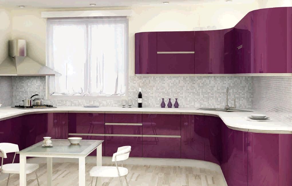 Mobilier violet aubergine bucatarie moderna